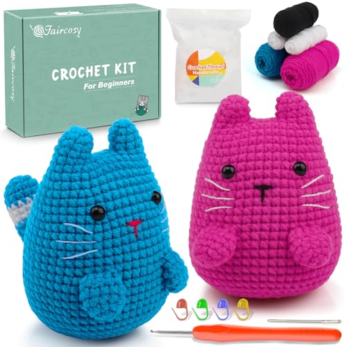 Faircosy Crochet Kit for Beginners Crocheting: Crochet Animal Kits